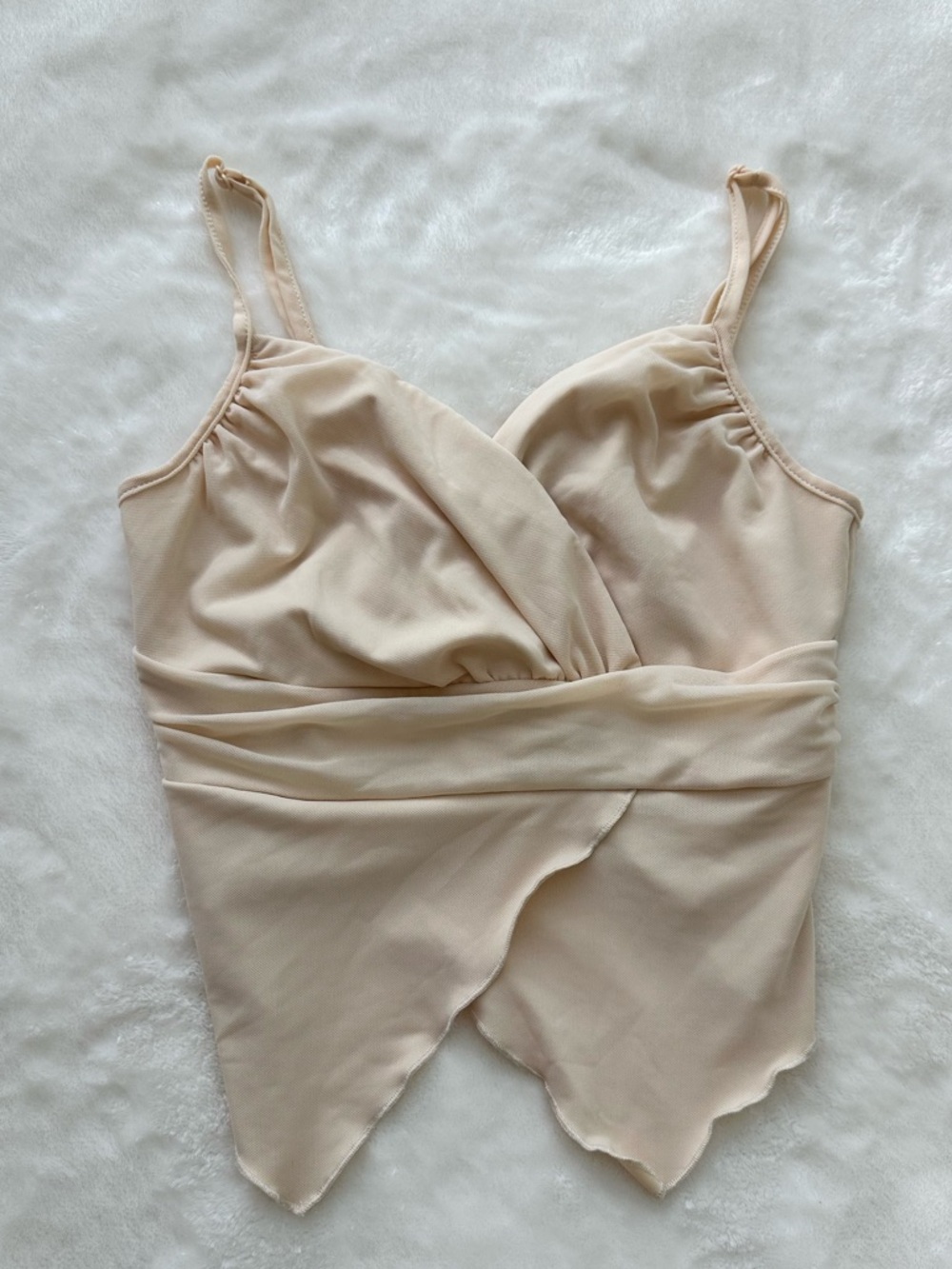 SHEIN Nude Wrap-Front Bandeau Cami Top